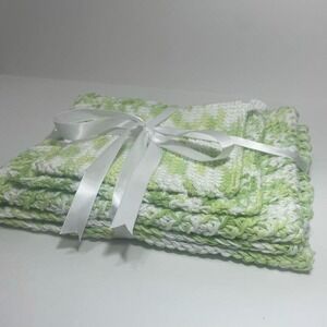 Cotton Kitchen Set – Hot Pad, Potholder, Hand Towel & Washcloth - Crochet